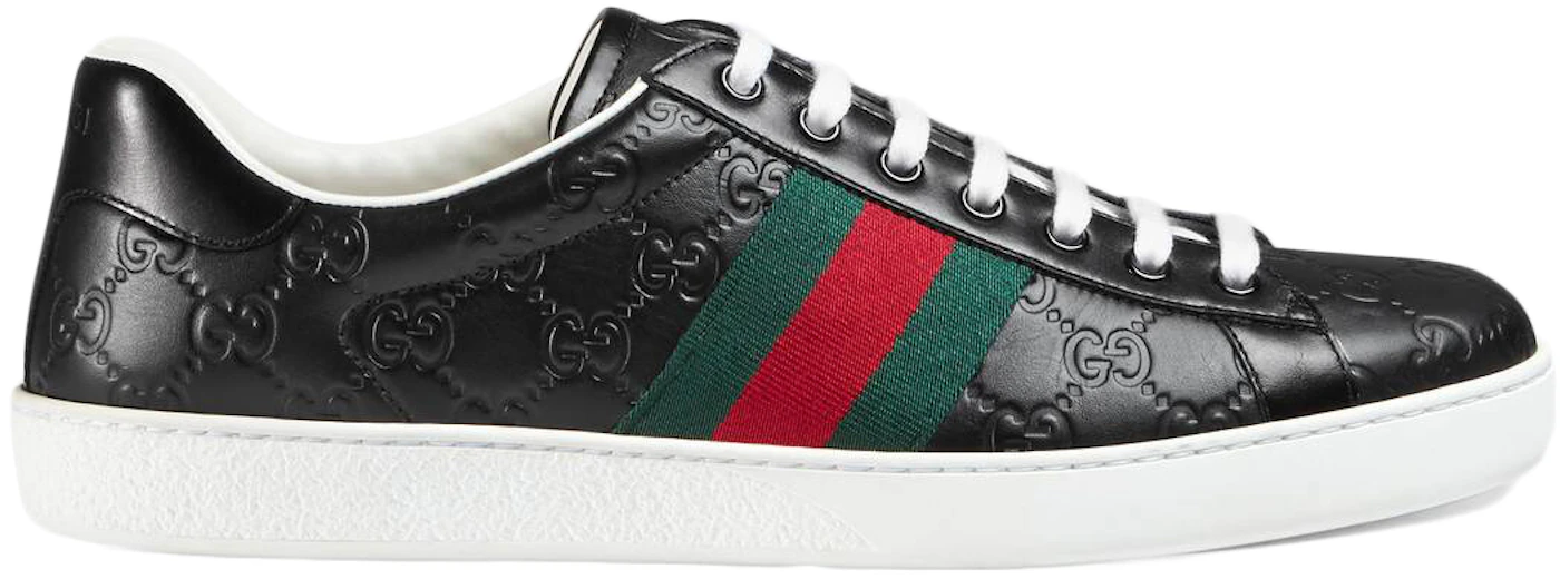 Gucci Ace Black Logo Sneakers Sz 12