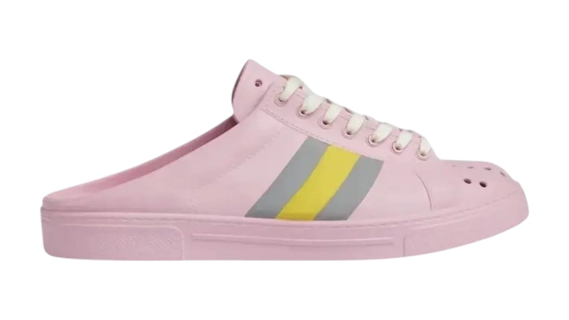 【GUCCI】ACE SABOT Web Stripe Rubber Mule Sneakers WHITE Gucci Ace Sabot Rubber Mules in White for Men | Lyst
