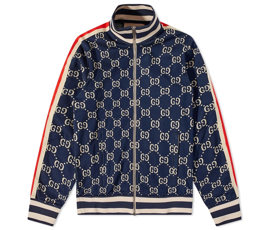 Pre-owned Gucci All Over Gg Track Jacket Caspian