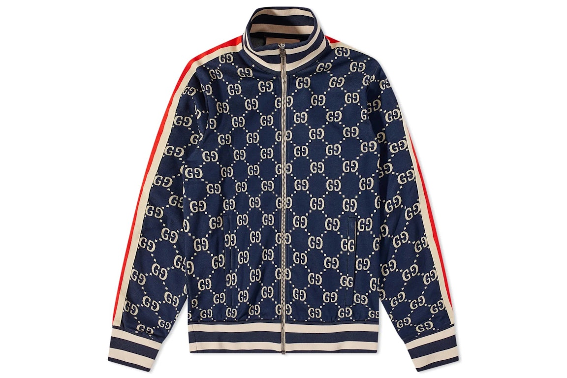 Pre-owned Gucci All Over Gg Track Jacket Caspian