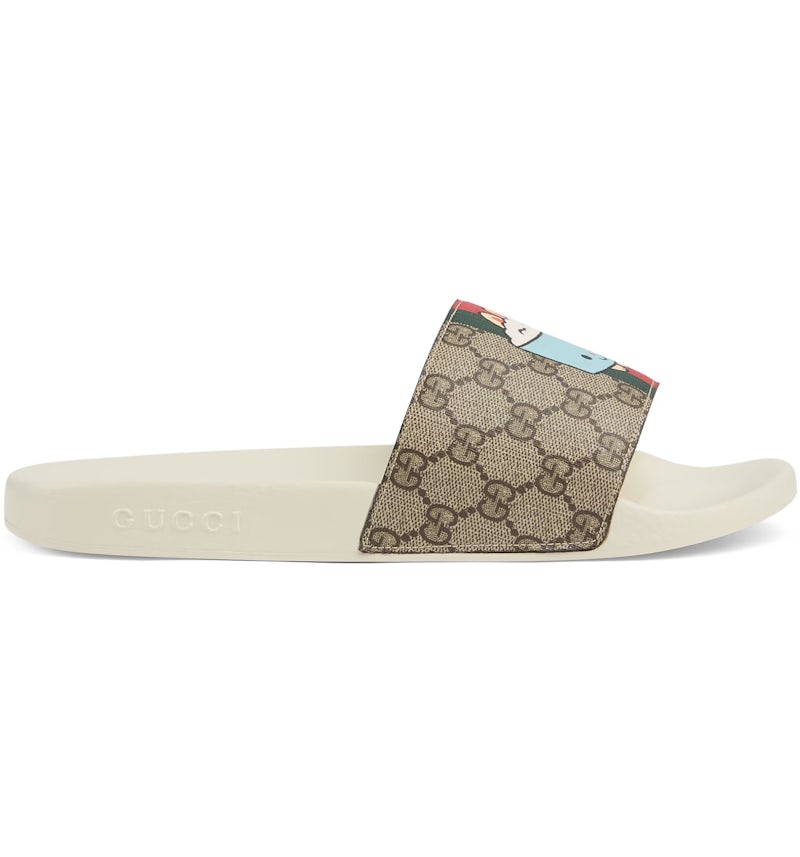 Gucci Animal Web Slides Beige Men's 737519 FABN0 8919 US