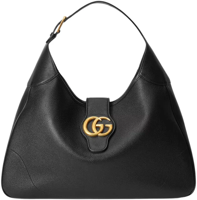 Gucci Aphrodite Large Shoulder Bag Black in Leather with Gold-tone - GB
