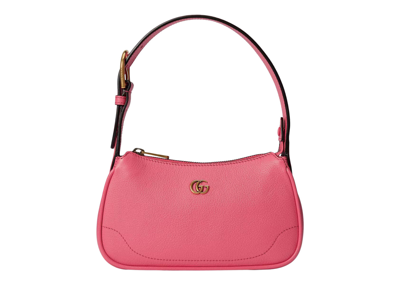 Gucci Aphrodite Mini Shoulder Bag Pink in Leather with Antique