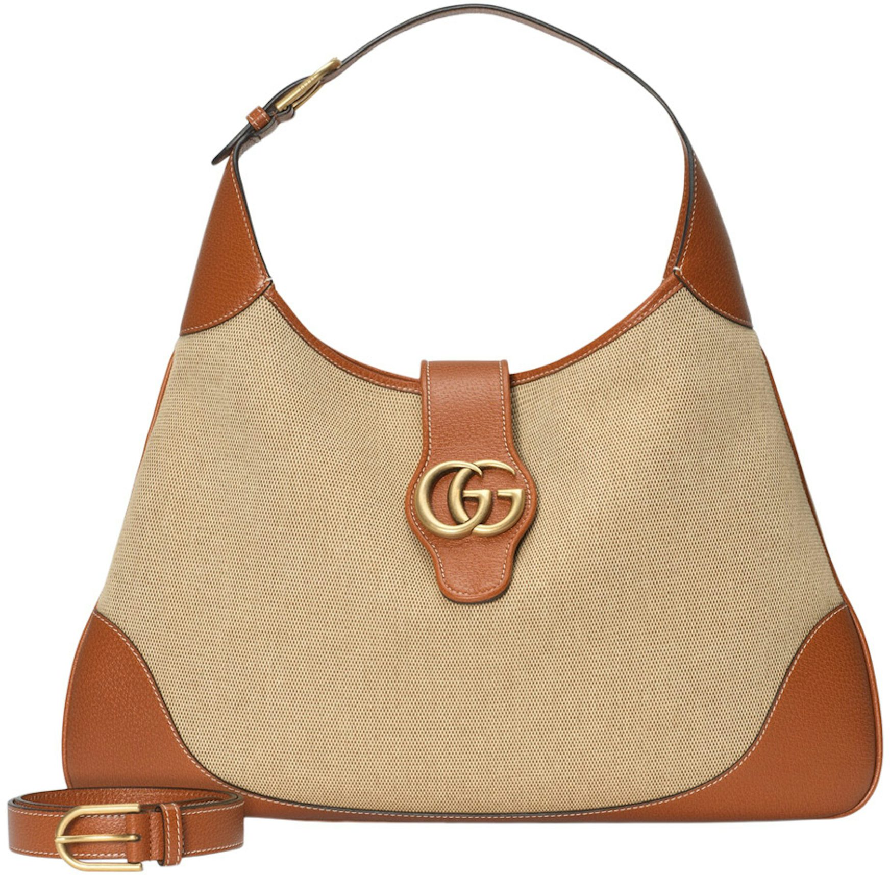 GUCCI Beige Tan Leather trim Canvas as is - well loved Tote Purse