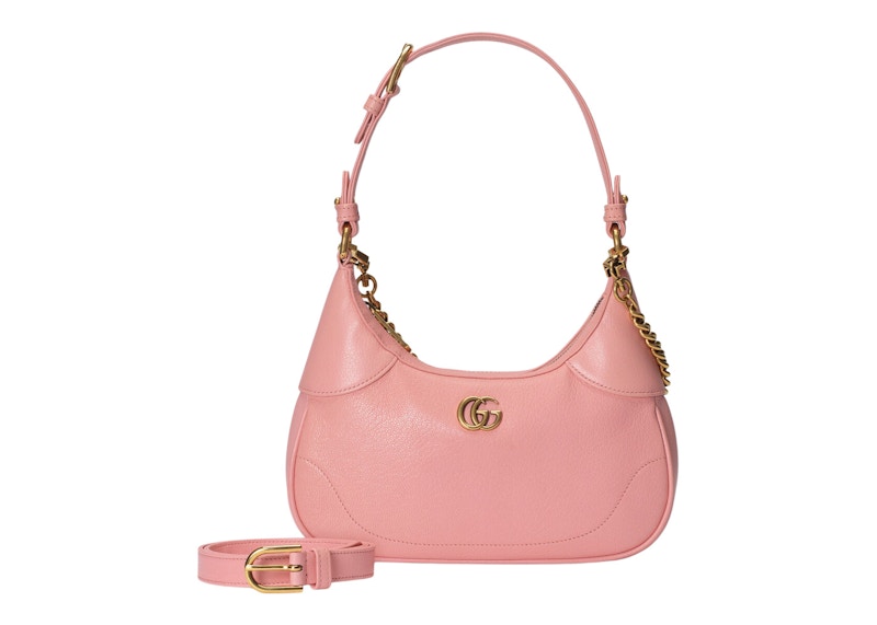 Gucci Aphrodite Shoulder Bag Small Light Pink in Soft Leather with