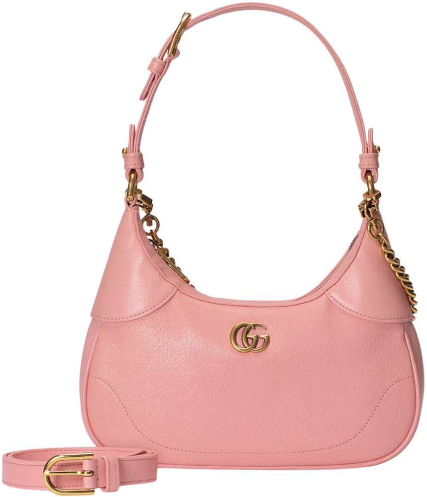 Gucci Aphrodite Shoulder Bag Small Light Pink in Soft Leather with