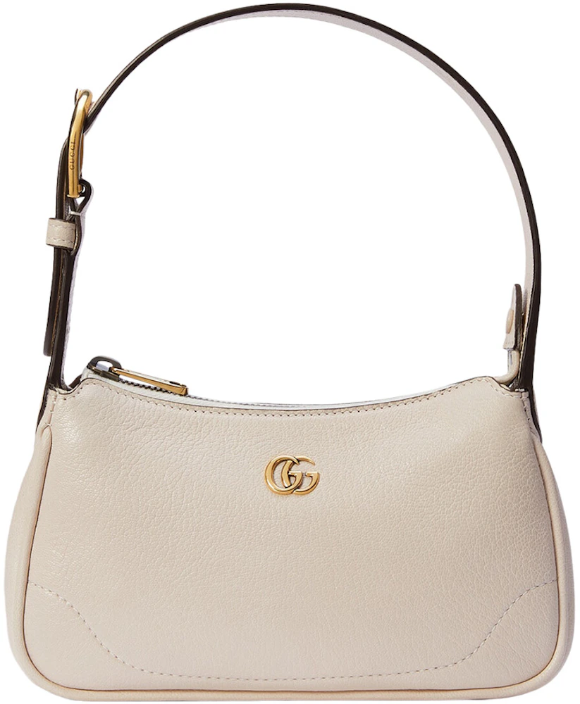 Gucci Aphrodite Shoulder Bag With Double G White in Leather with Gold ...