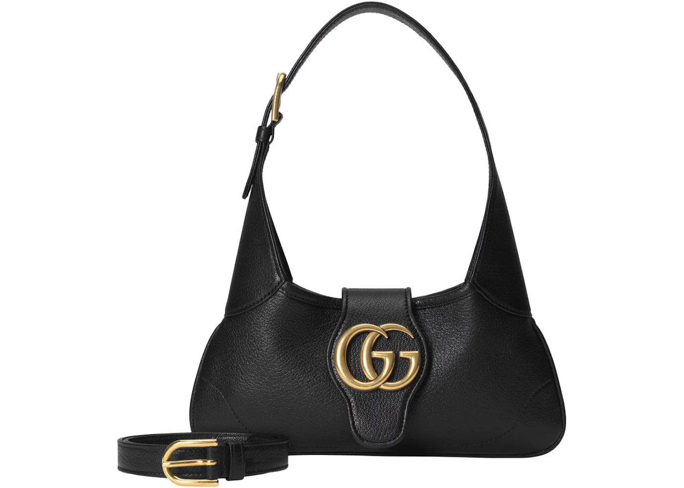 Gucci Aphrodite Small Shoulder Bag Black in Soft Leather with Gold-tone ...