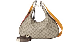 Gucci Attache Shoulder Bag Large GG Supreme Beige/Ebony/Multi