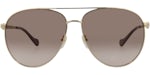 Gucci Aviator-Frame Metal Sunglasses Gold Gold Brown (GG1088S-30012964-002)