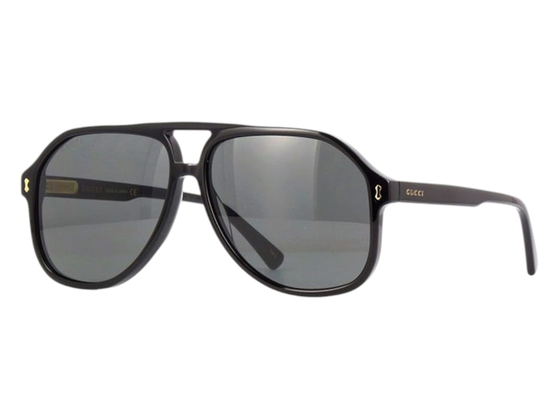 Pre-owned Gucci Men's  Aviator Sunglasses In Black (gg1042s 001)