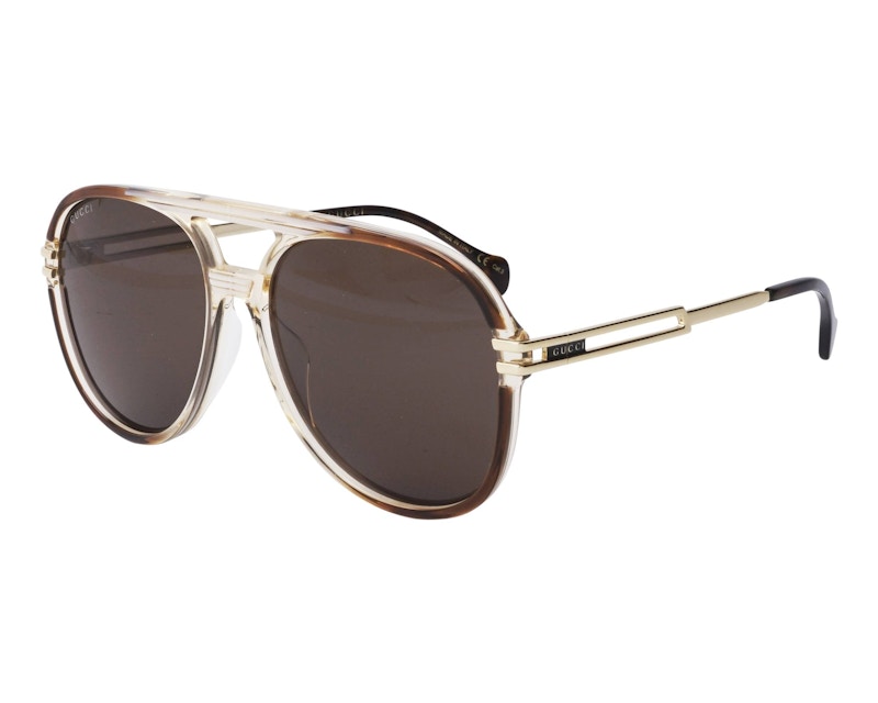 GUCCI Pre-owned Aviator Sunglasses In Green/brown (gg1104s/002)