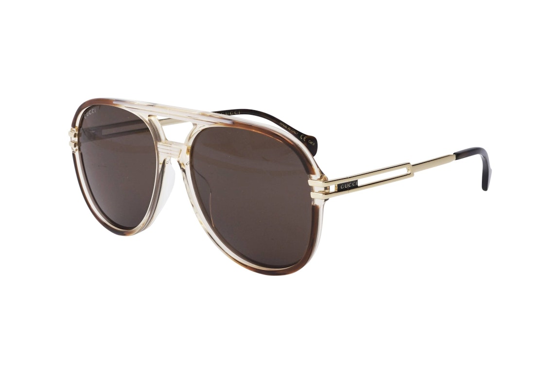 Pre-owned Gucci Aviator Sunglasses Green/brown (gg1104s-002)