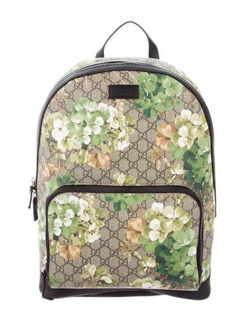 Gucci GG Supreme Backpack GG Supreme Floral Print Beige Ebony