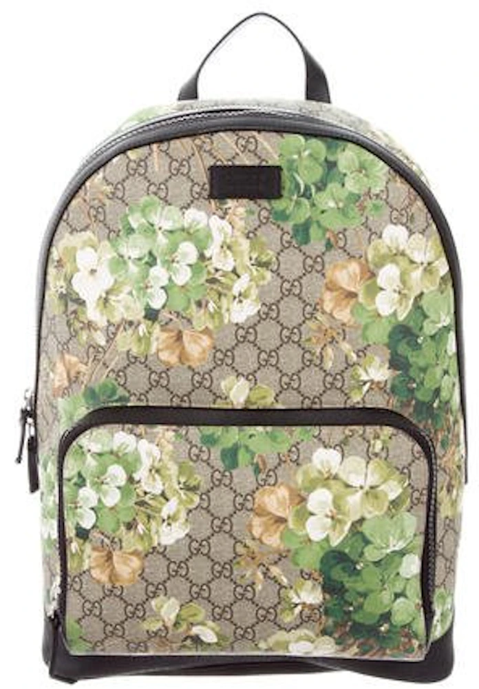 Gucci GG Supreme Backpack GG Supreme Floral Print Beige/Ebony/Green - US