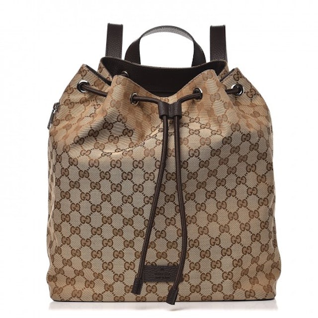 Gucci Drawstring Backpack Monogram GG Beige/Brown