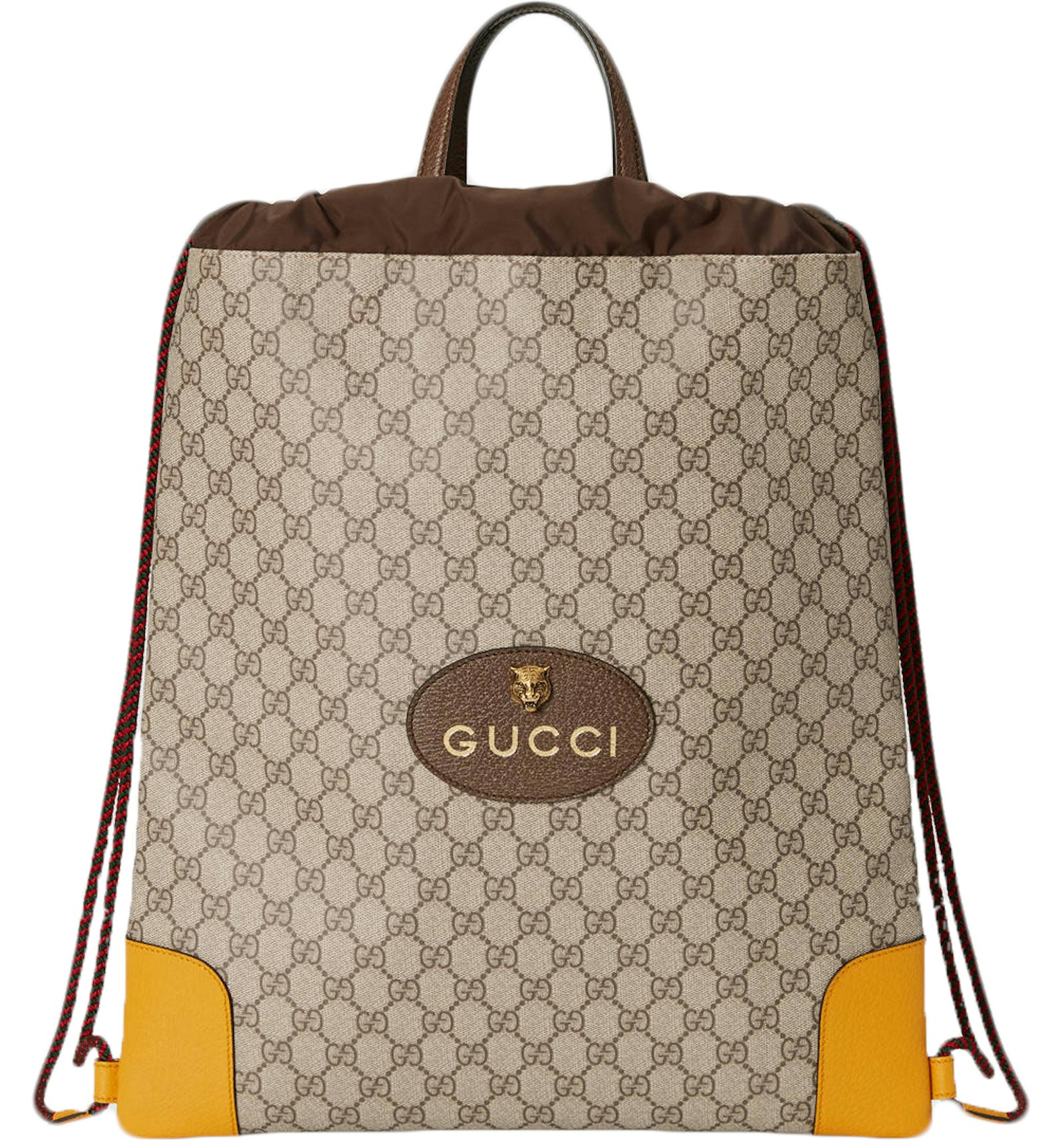 Gucci Drawstring Backpack GG Supreme Beige/Yellow - US