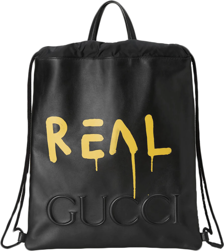 Gucci Drawstring Backpack GucciGhost Black/Yellow - US