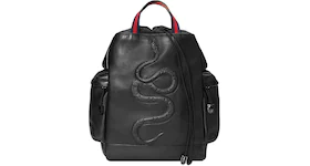 Gucci Snake Embossed Backpack,Drawstring Web Detail Black/Blue/Green/Red