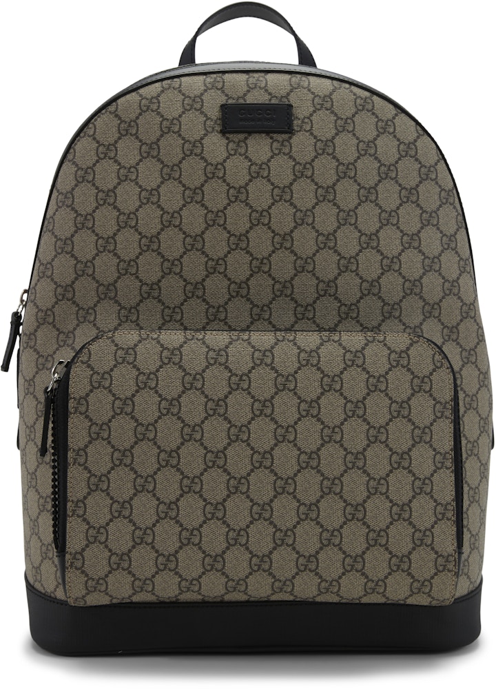 detekterbare hane Menda City Gucci GG Supreme Backpack Front Zipper Pocket Beige/Black