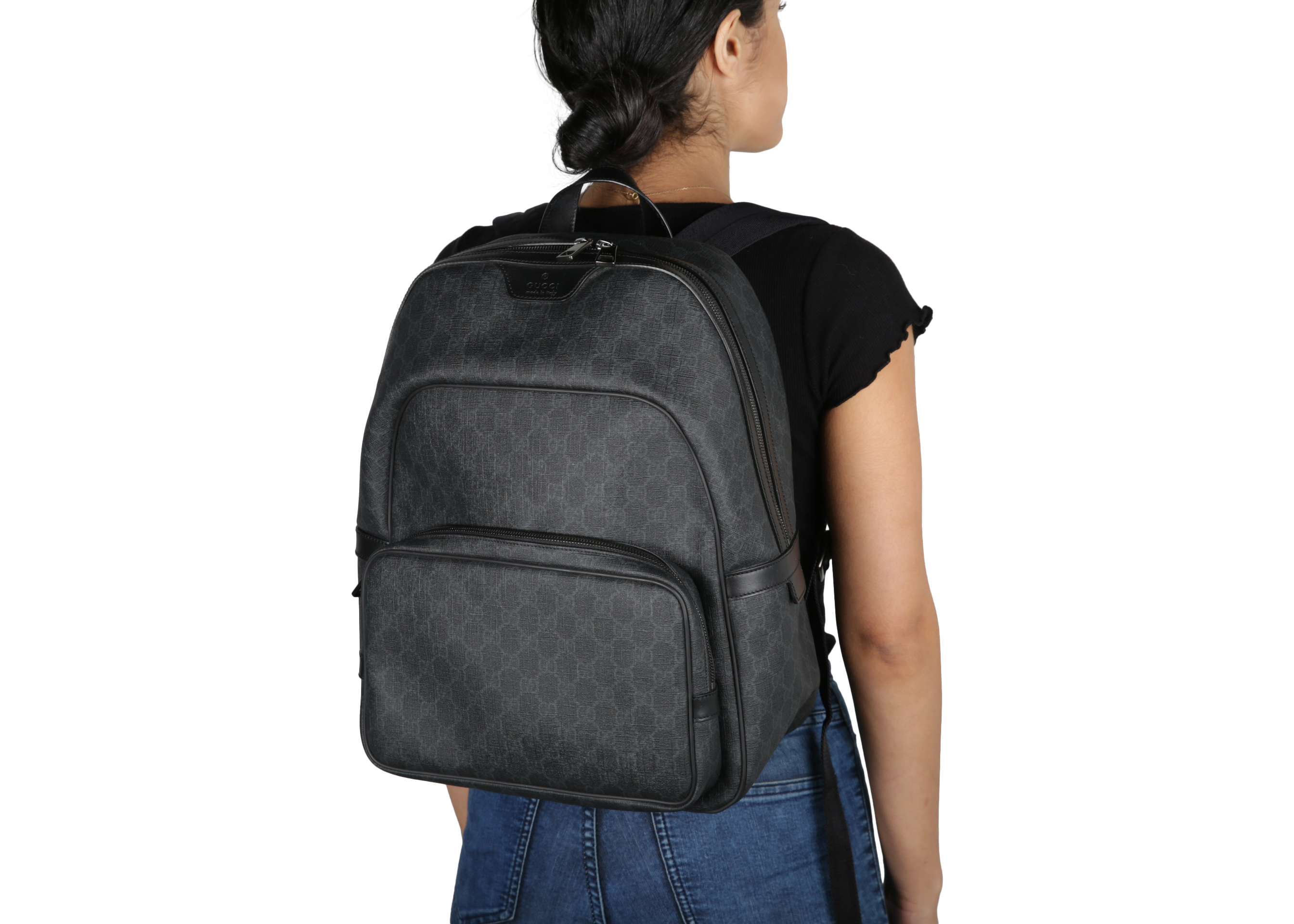 black gucci supreme backpack