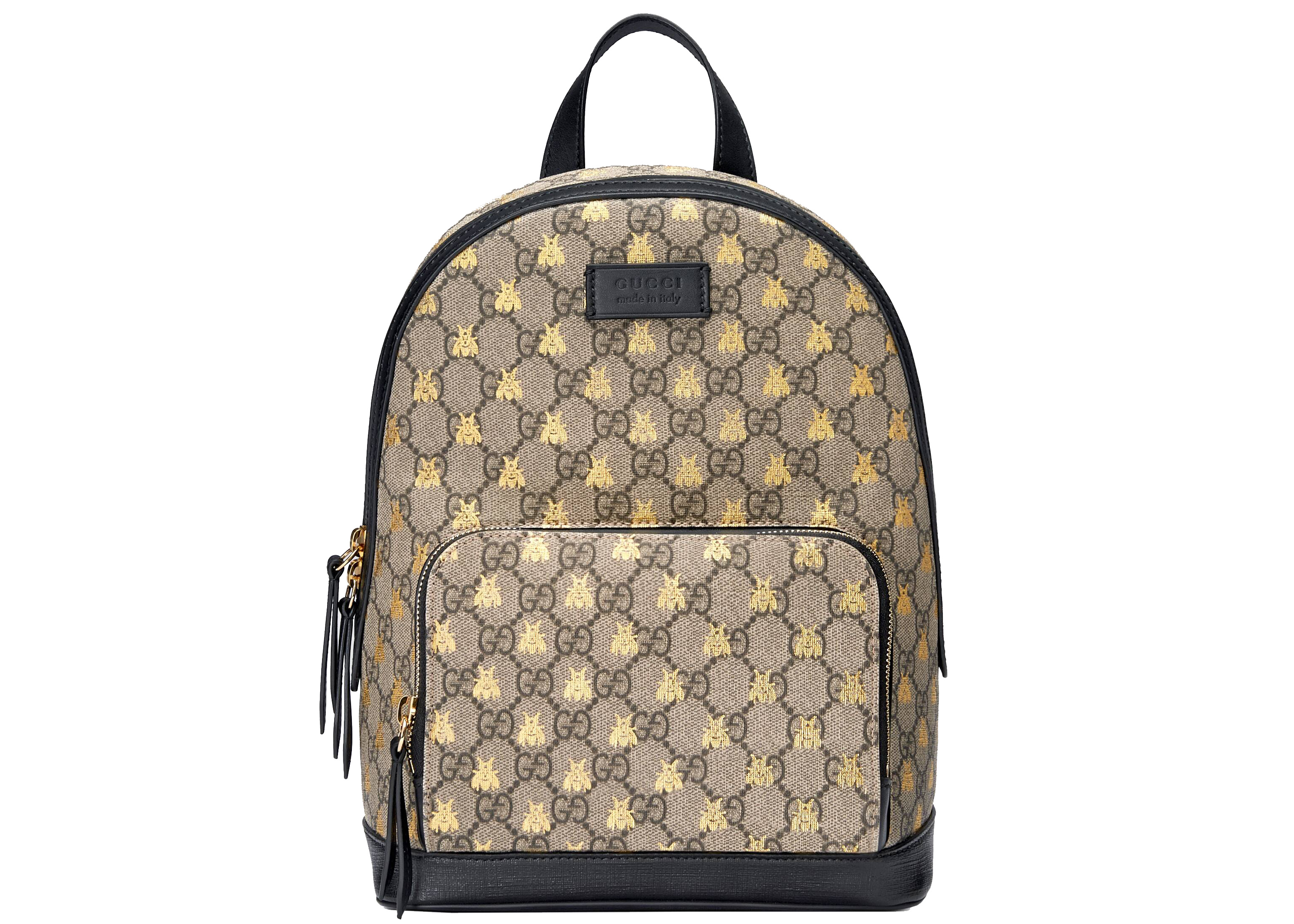 Gucci Backpack GG Supreme Gold Bees 