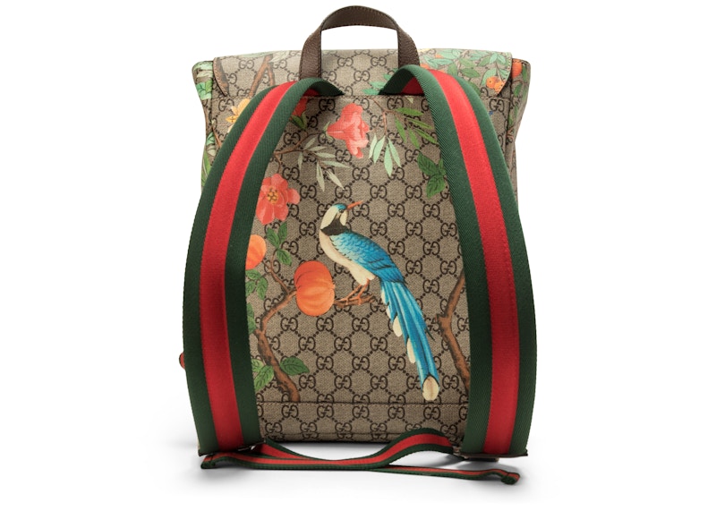 Gucci Backpack GG Supreme Monogram Tian Print Brown/Red/Yellow