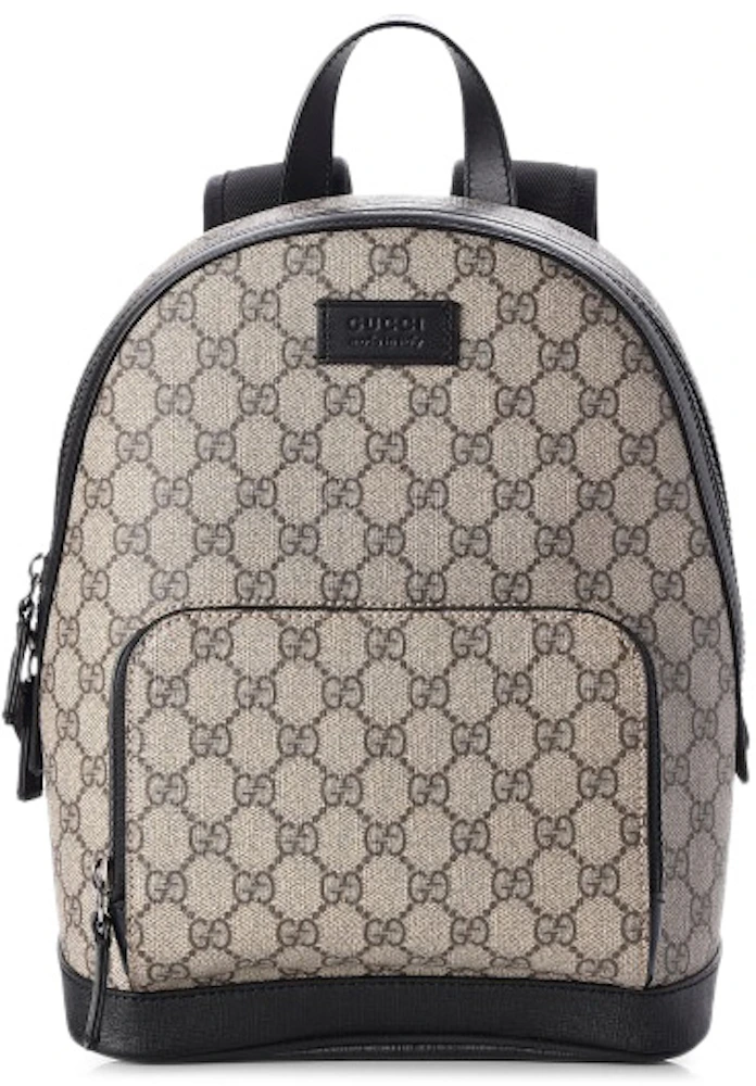 GUCCI GG Supreme Monogram Bees Print Small Day Backpack Beige Oro Black  1146560