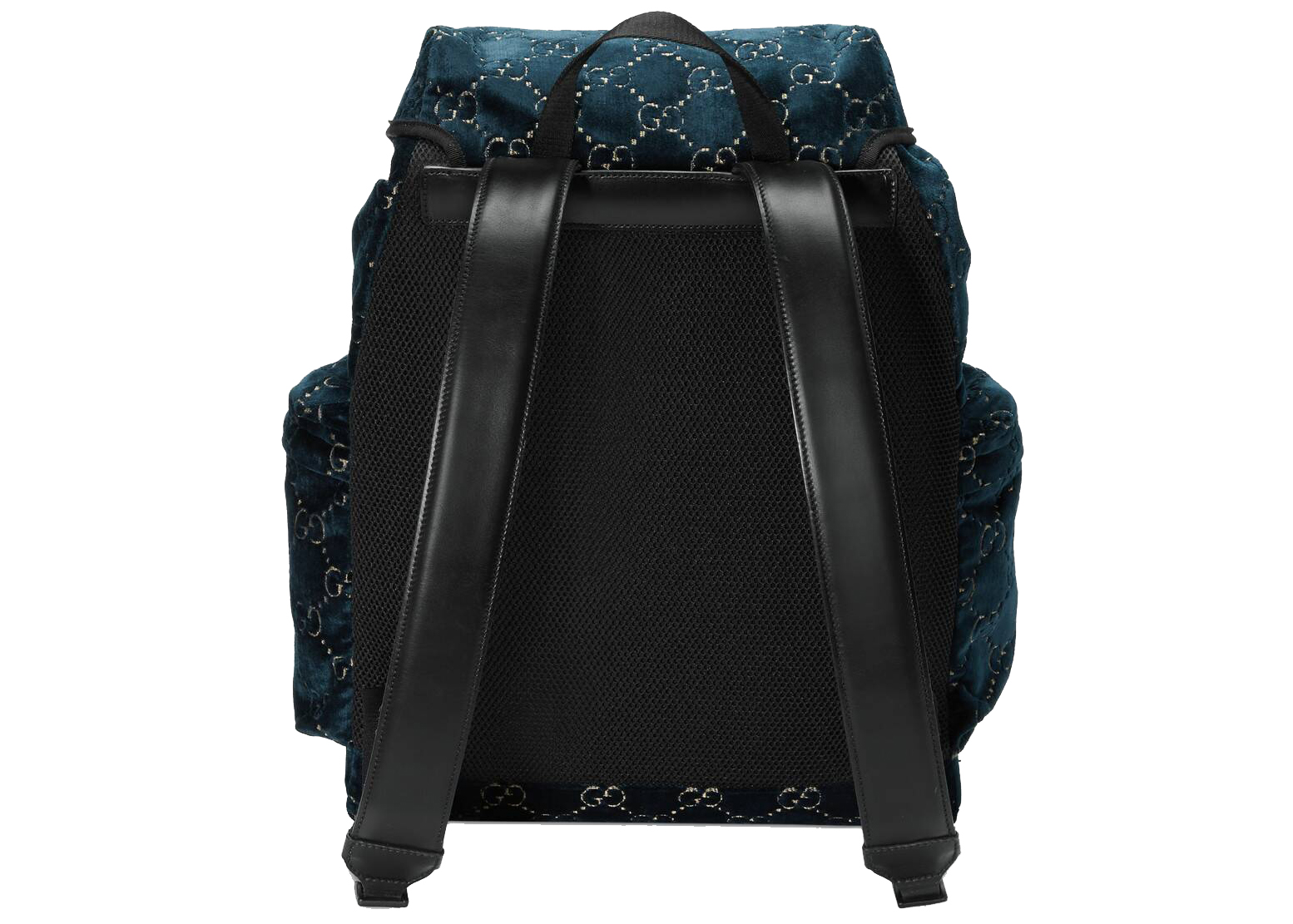 Gucci Backpack GG Velvet Medium Blue in Velvet with Brass-tone - US