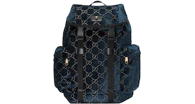 Gucci Backpack GG Velvet Medium Blue