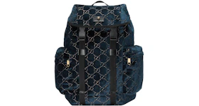Gucci Backpack GG Velvet Medium Blue