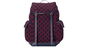 Gucci Backpack GG Wool Large Blue/Red