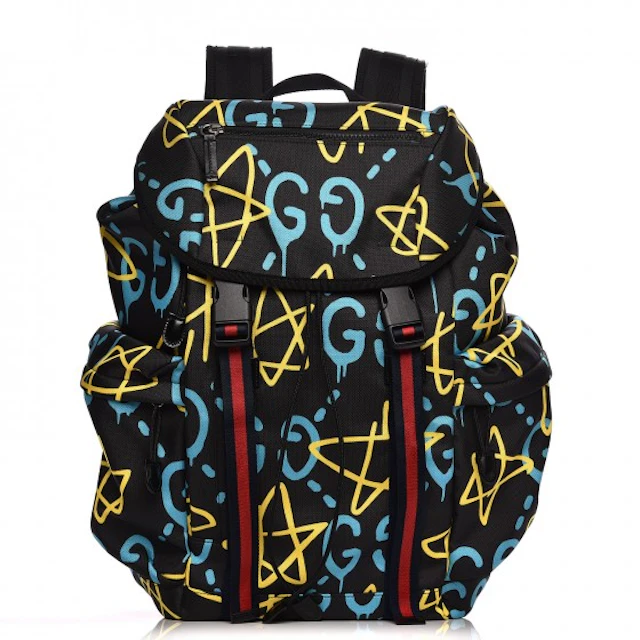 Gucci GucciGhost Techpack Backpack Graffiti Print Black/Multicolor - US