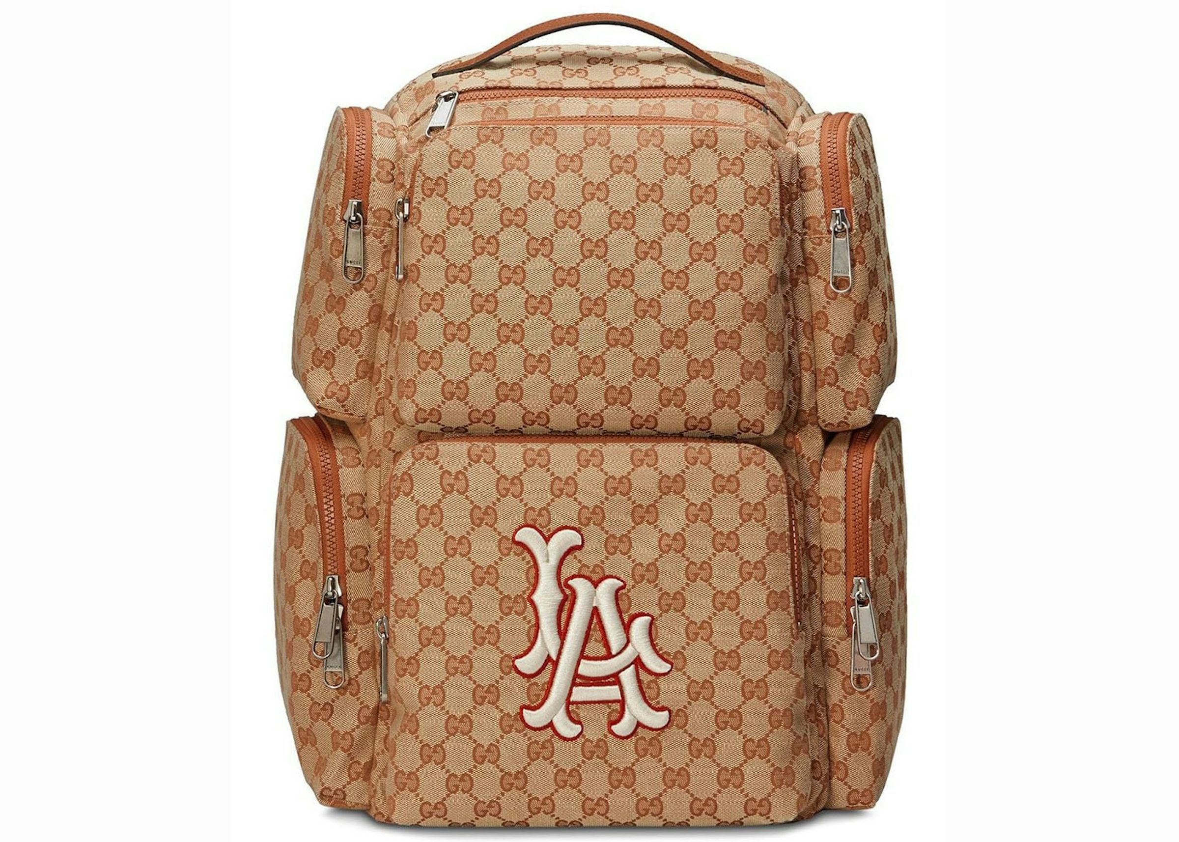 Gucci Backpack LA Dodgers Patch Large Brick Red/Beige in Canvas with  Palladium-tone - US