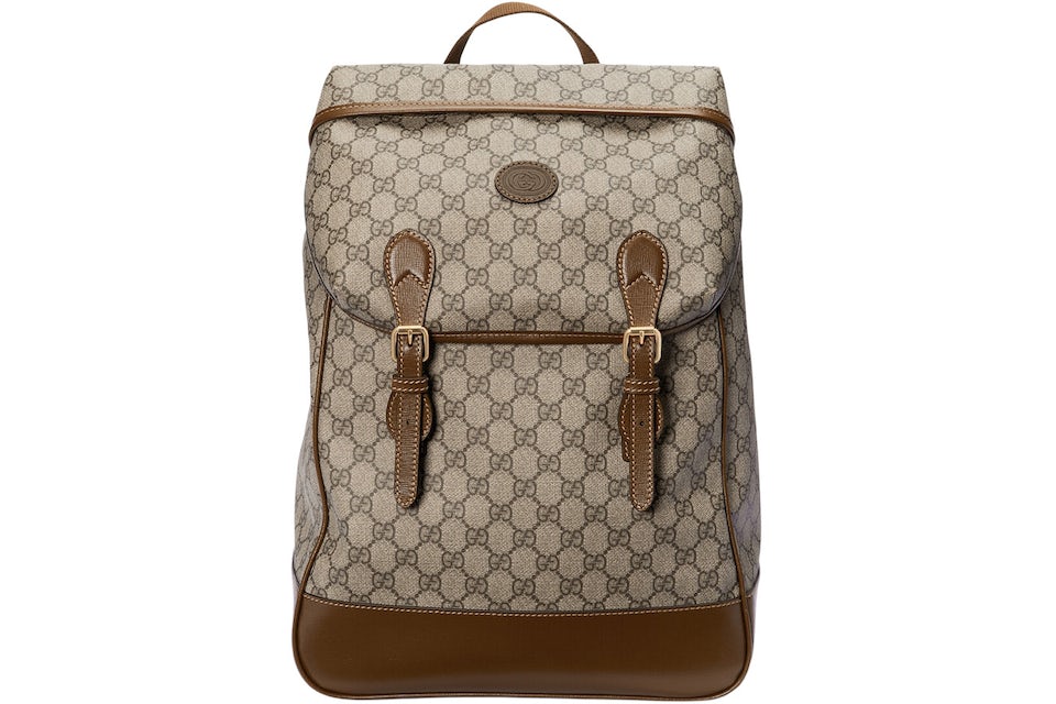 Gucci Backpack Medium GG Supreme Canvas Beige/Ebony in Canvas with  Gold-tone - US