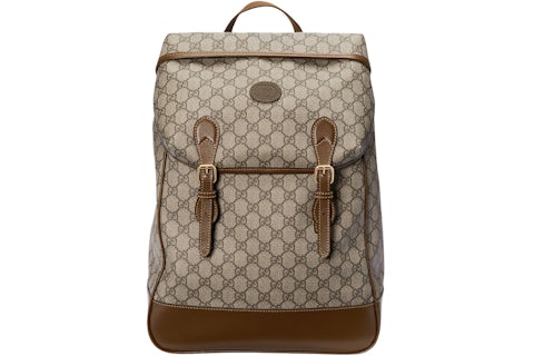 Gucci Backpack Medium GG Supreme Canvas Beige/Ebony in Canvas with