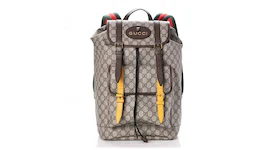 Gucci Backpack Monogram GG Supreme Web Strap Dark Brown