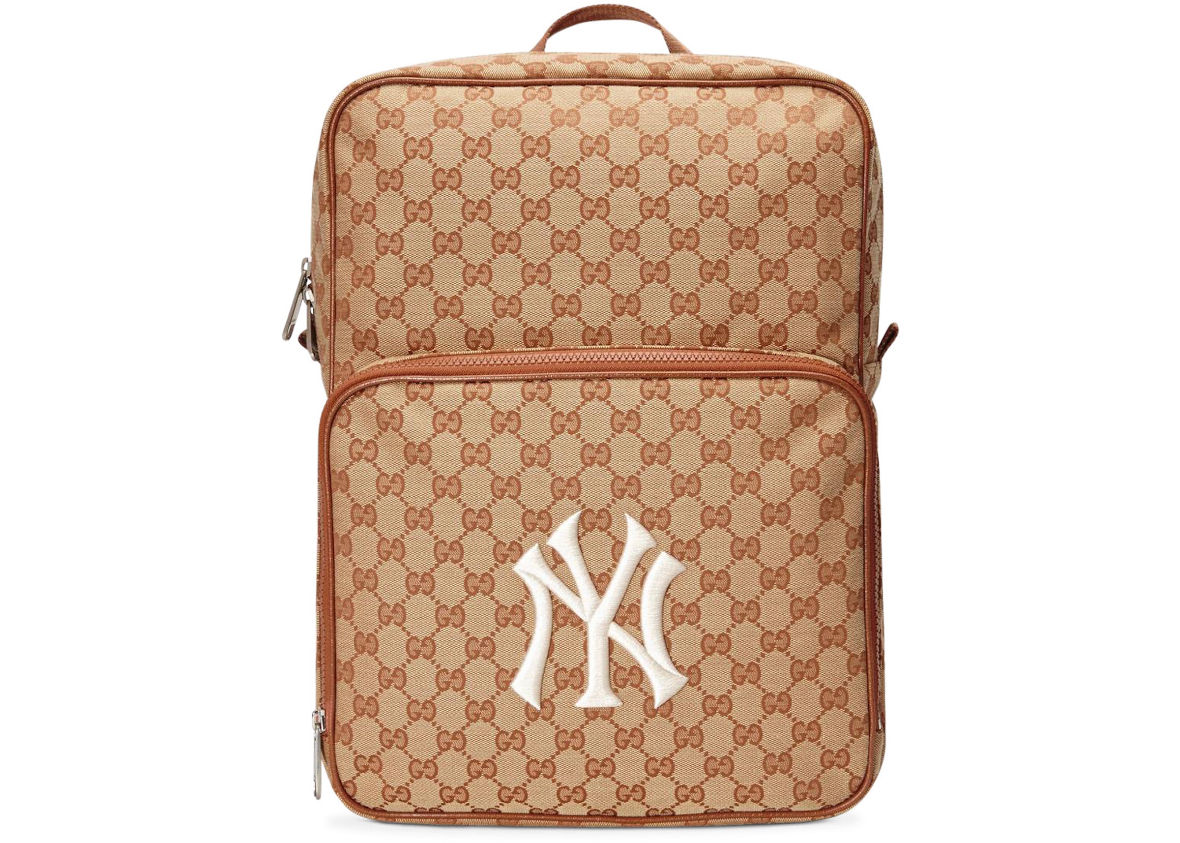 Gucci Backpack NY Yankees Medium Brick Red/Beige in Canvas with