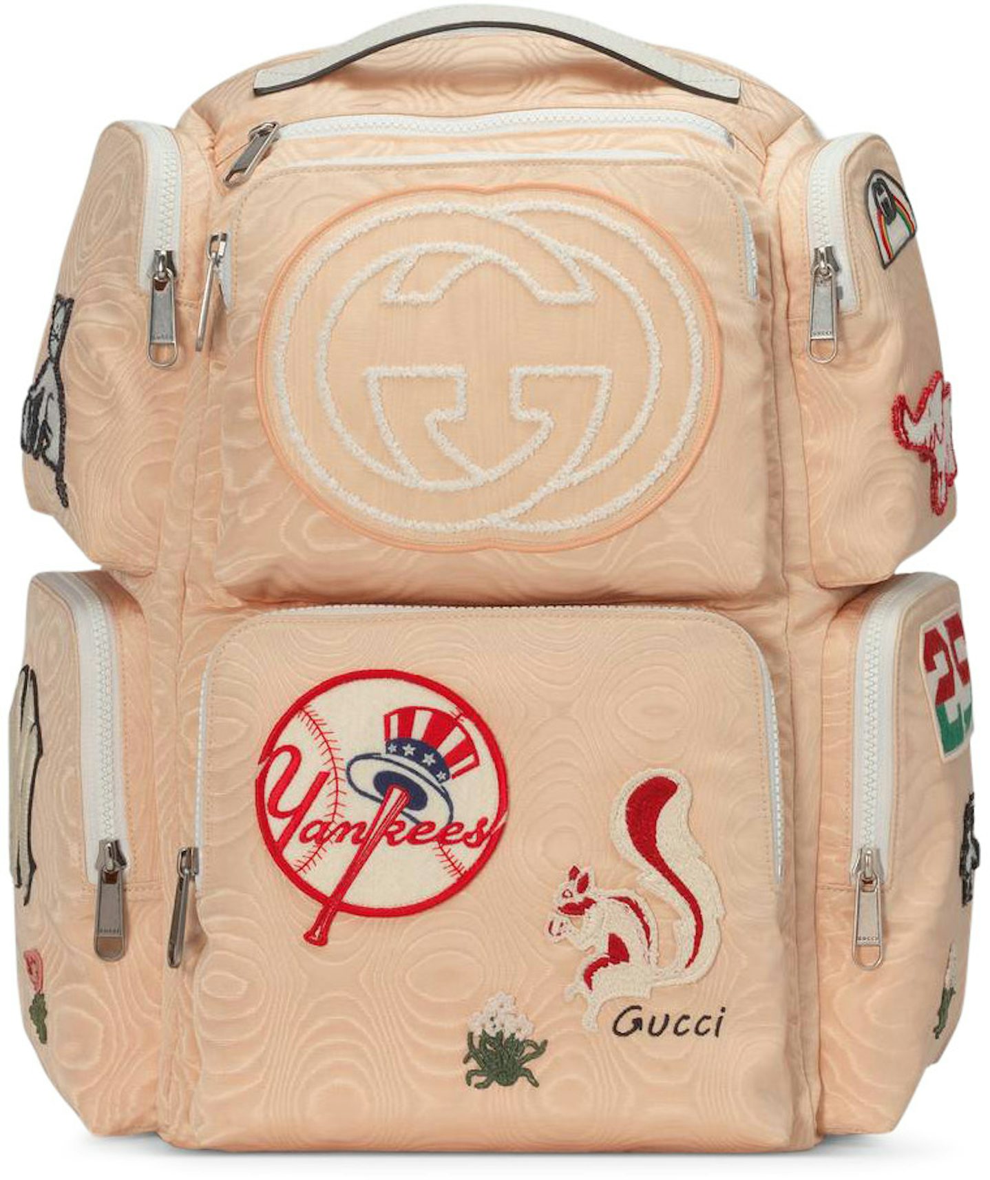 forum Konflikt Søjle Gucci Backpack NY Yankees Patches Large Nude in Moire - US