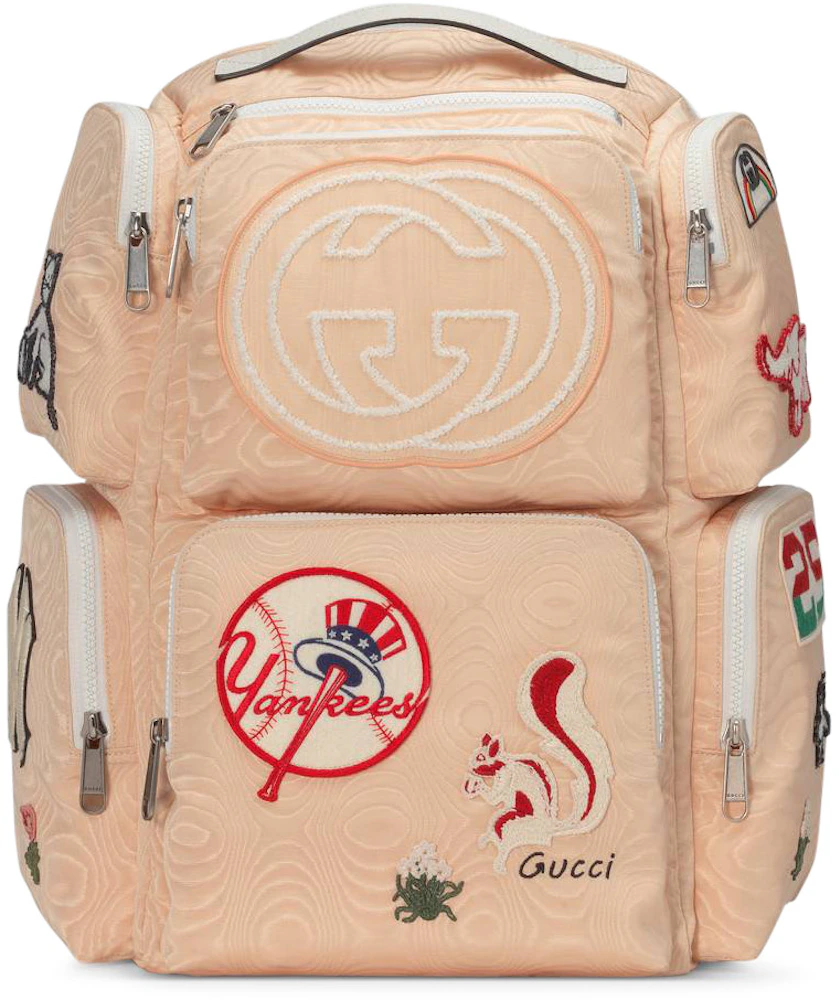 Gucci Backpack NY Yankees Patches Large Nude in Moire - US
