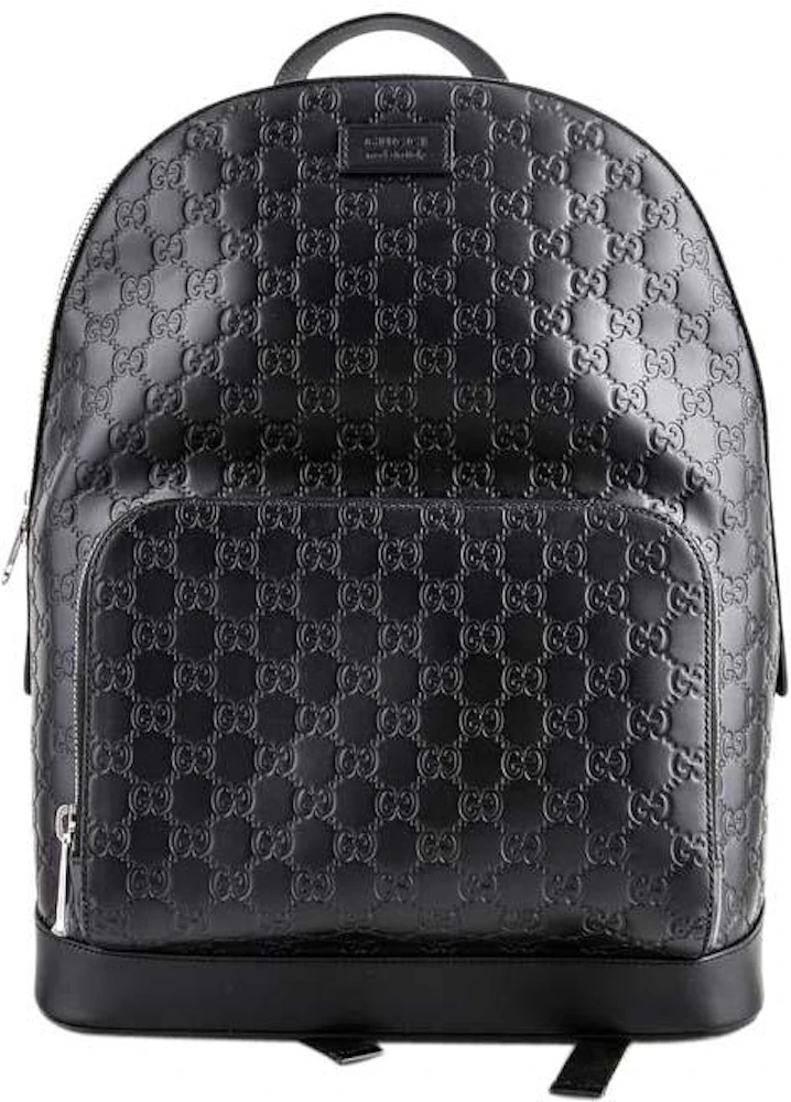 Gucci Signature Leather Backpack in Black for Men