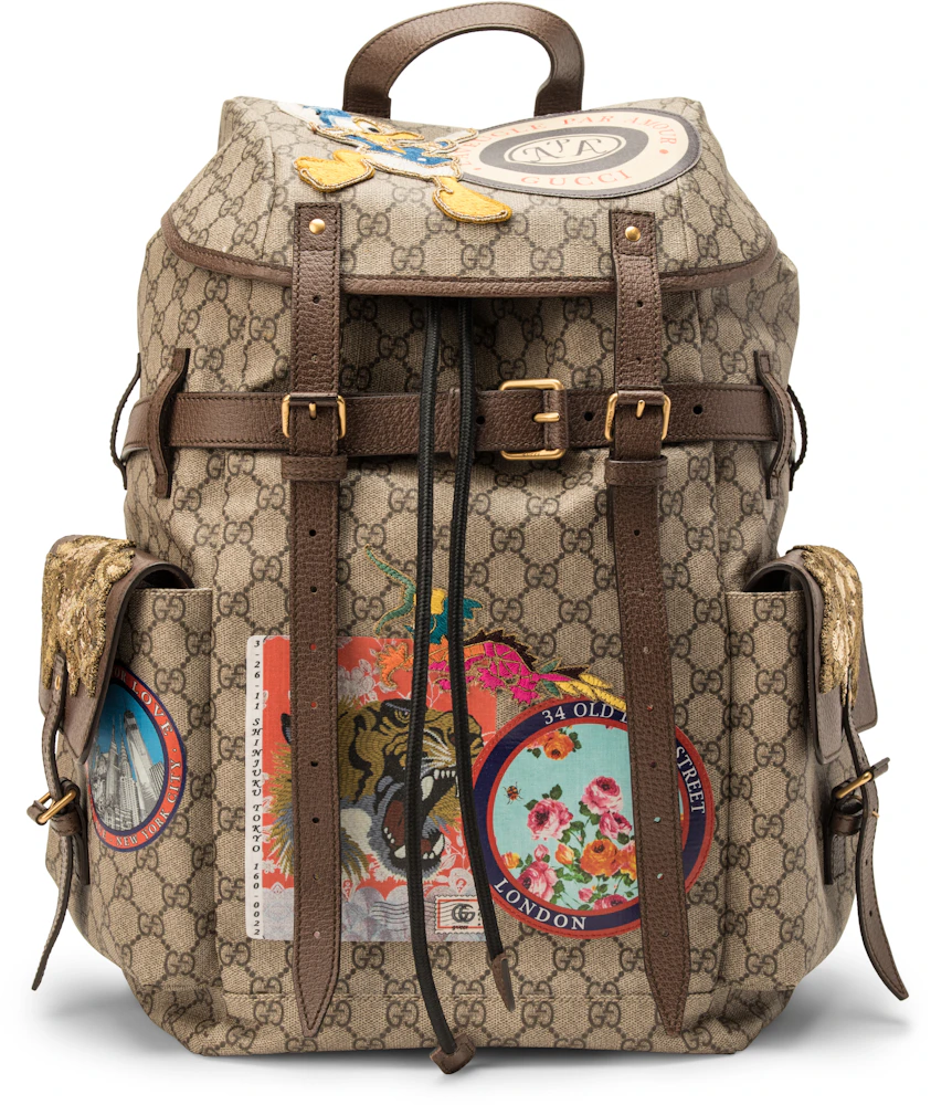 Brown Gucci Medium GG Supreme Fake/Not Backpack