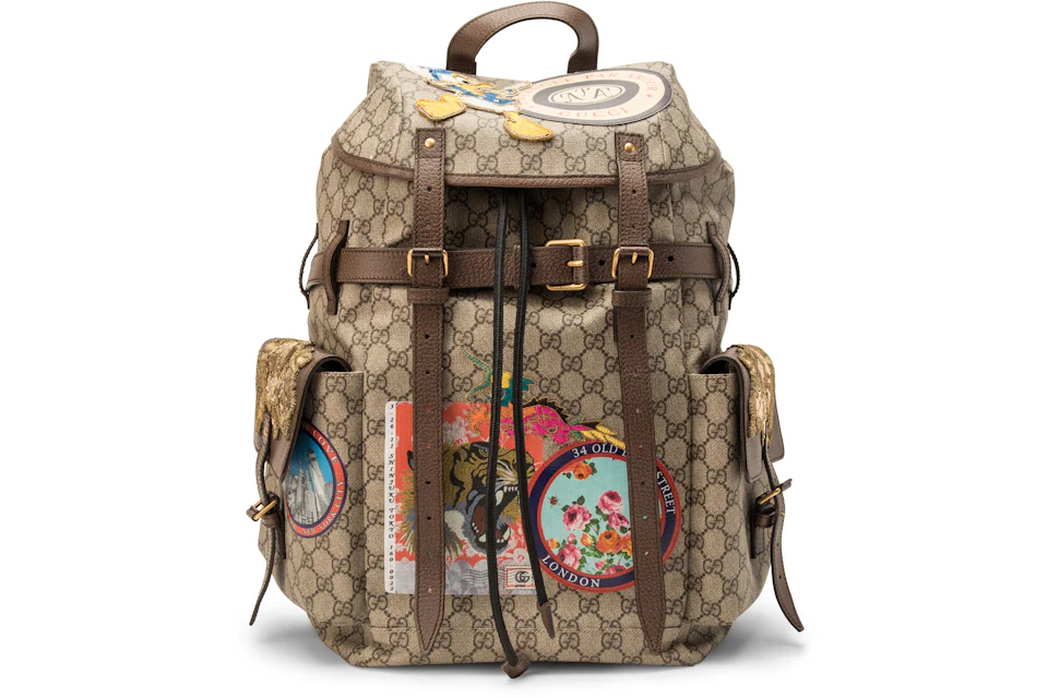 Gucci Soft Backpack GG Supreme Donald Duck Beige/Ebony - US