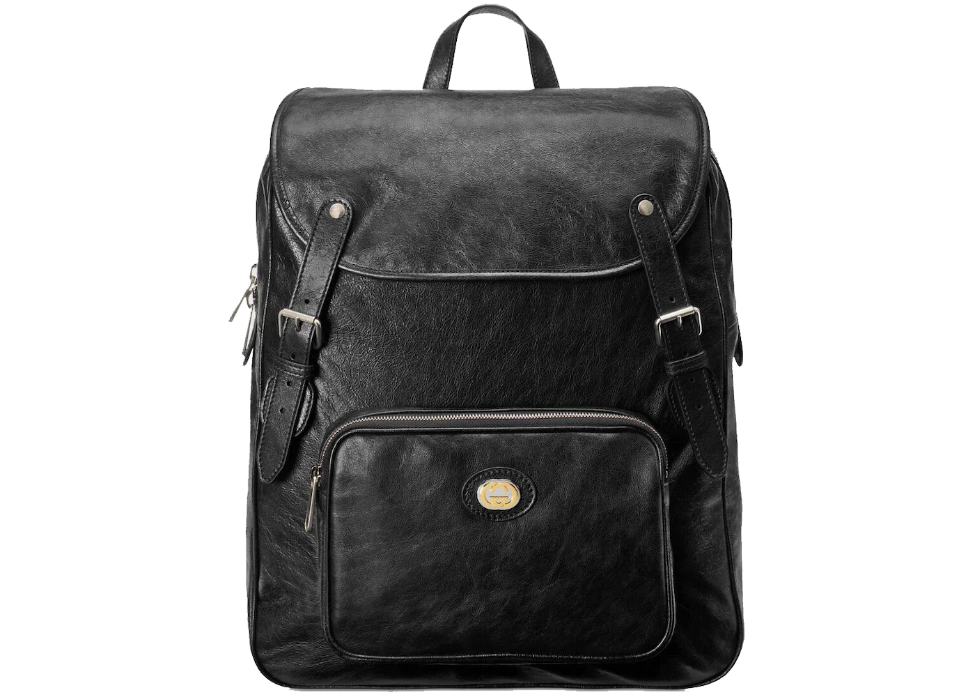 Gucci Backpack Soft Leather Medium Black in Leather with Gold/Palladium ...