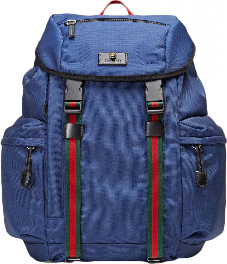 Gucci Black Techno Canvas Web Small Backpack Shoulder Bag
