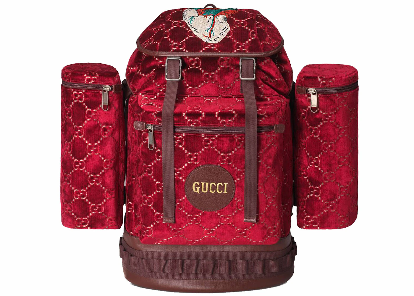 Gucci Backpack Velvet Large Red in Velvet with Silver-tone - US