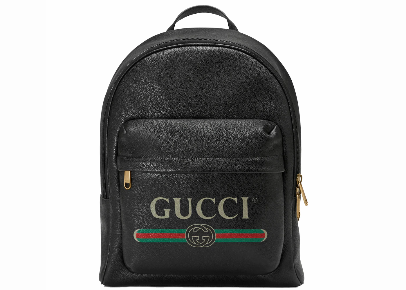 Gucci Backpack Vintage Logo Black in Leather with Gold-tone - US