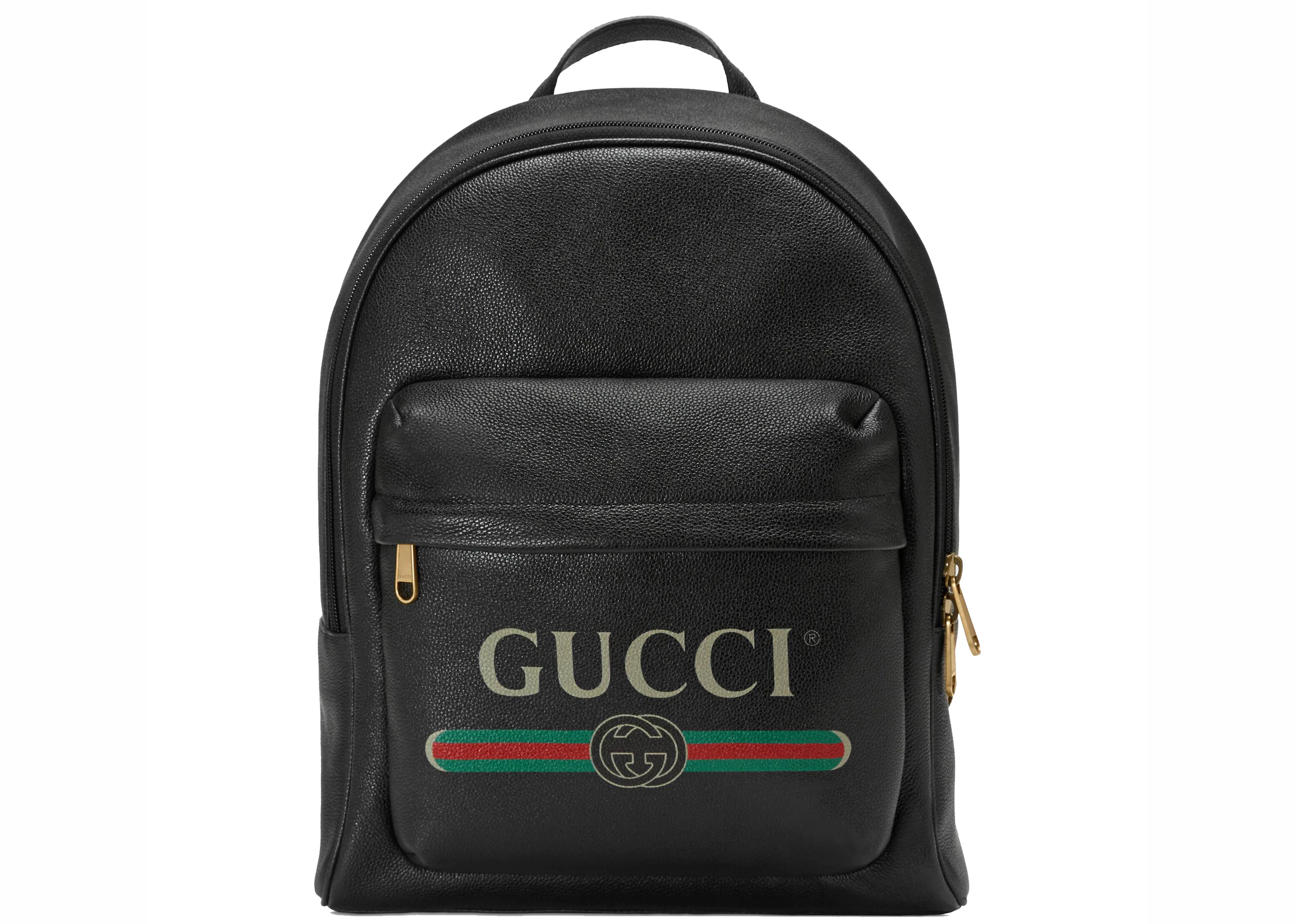 Reclame pakket Decoderen Gucci Backpack Vintage Logo Black in Leather with Gold-tone - US