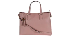 Gucci Bamboo Tassel Tote Large Dusty Pink