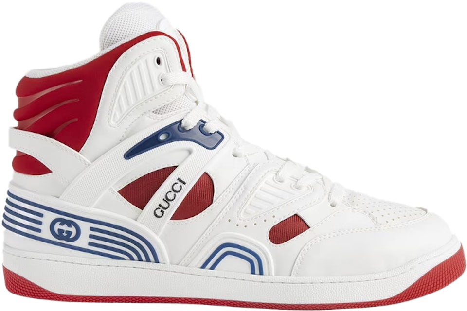 Red and 2025 white gucci sneakers
